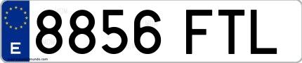 Ejemplo de matrícula española 8856 FTL