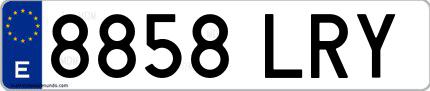 Ejemplo de matrícula española 8858 LRY