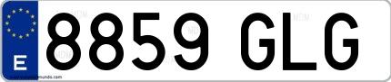 Ejemplo de matrícula española 8859 GLG