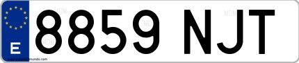 Ejemplo de matrícula española 8859 NJT
