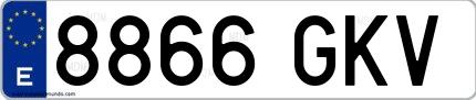 Ejemplo de matrícula española 8866 GKV