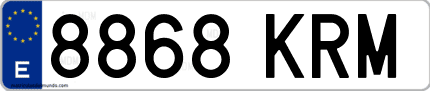 Ejemplo de matrícula de coche ordinaria 8868 KRM