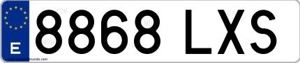 Ejemplo de matrícula española 8868 LXS