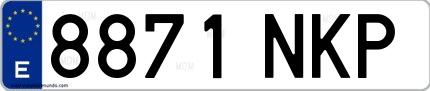 Ejemplo de matrícula española 8871 NKP