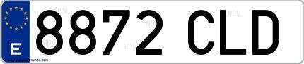 Ejemplo de matrícula española 8872 CLD