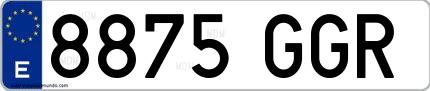 Ejemplo de matrícula española 8875 GGR