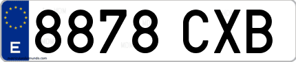 Ejemplo de matrícula de coche ordinaria 8878 CXB