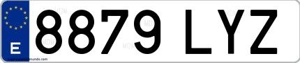Ejemplo de matrícula española 8879 LYZ