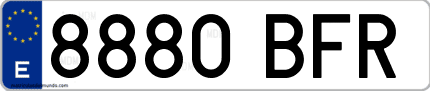 Ejemplo de matrícula de coche ordinaria 8880 BFR