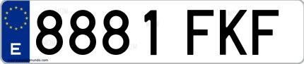 Ejemplo de matrícula española 8881 FKF