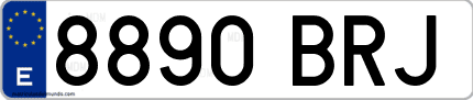 Ejemplo de matrícula de coche ordinaria 8890 BRJ