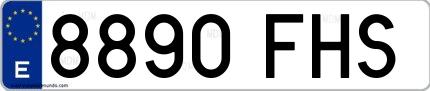 Ejemplo de matrícula española 8890 FHS