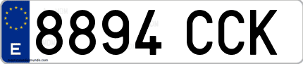 Ejemplo de matrícula de coche ordinaria 8894 CCK