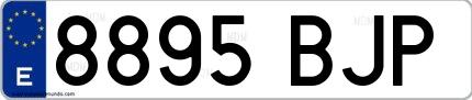 Ejemplo de matrícula española 8895 BJP