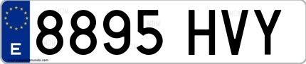 Ejemplo de matrícula española 8895 HVY
