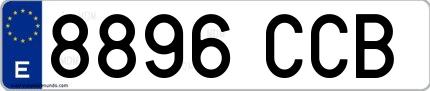 Ejemplo de matrícula española 8896 CCB