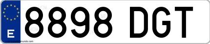 Ejemplo de matrícula española 8898 DGT