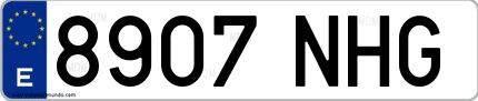 Ejemplo de matrícula española 8907 NHG