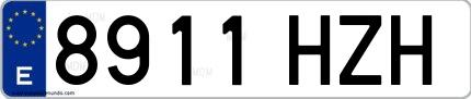 Ejemplo de matrícula española 8911 HZH