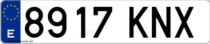 Ejemplo de matrícula española 8917 KNX