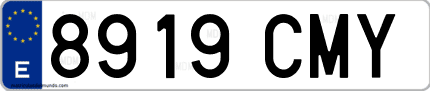 Ejemplo de matrícula de coche ordinaria 8919 CMY