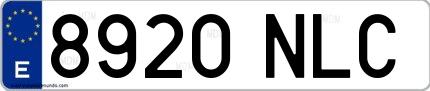 Ejemplo de matrícula española 8920 NLC