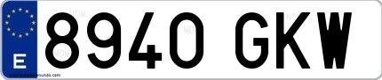 Ejemplo de matrícula española 8940 GKW