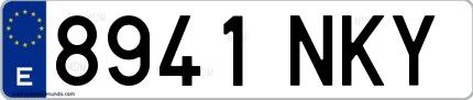 Ejemplo de matrícula española 8941 NKY