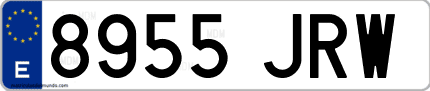 Ejemplo de matrícula de coche ordinaria 8955 JRW