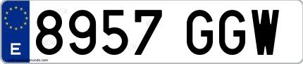 Ejemplo de matrícula española 8957 GGW