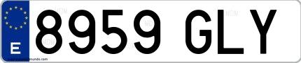 Ejemplo de matrícula española 8959 GLY