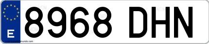 Ejemplo de matrícula española 8968 DHN