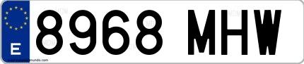 Ejemplo de matrícula española 8968 MHW