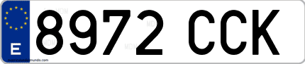 Ejemplo de matrícula de coche ordinaria 8972 CCK