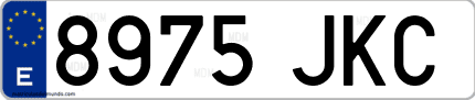 Ejemplo de matrícula de coche ordinaria 8975 JKC