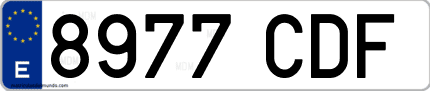 Ejemplo de matrícula de coche ordinaria 8977 CDF