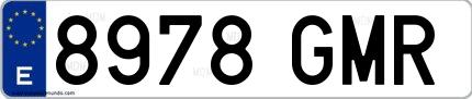 Ejemplo de matrícula española 8978 GMR