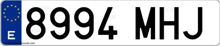 Ejemplo de matrícula española 8994 MHJ