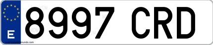 Ejemplo de matrícula española 8997 CRD