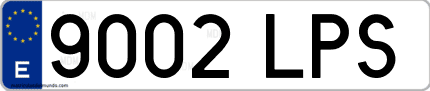 Ejemplo de matrícula de coche ordinaria 9002 LPS