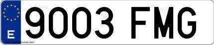 Ejemplo de matrícula española 9003 FMG