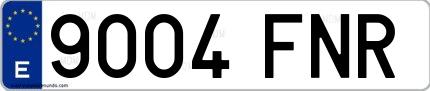 Ejemplo de matrícula española 9004 FNR
