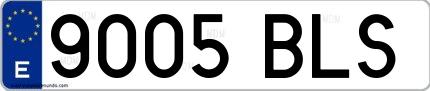 Ejemplo de matrícula española 9005 BLS