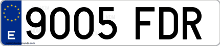 Ejemplo de matrícula de coche ordinaria 9005 FDR