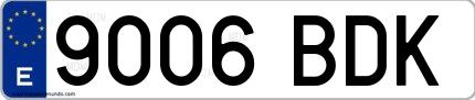 Ejemplo de matrícula española 9006 BDK