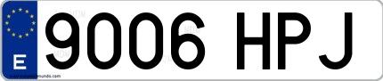 Ejemplo de matrícula española 9006 HPJ