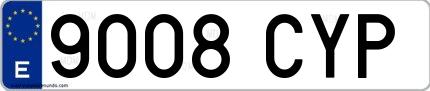 Ejemplo de matrícula española 9008 CYP