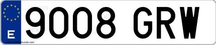 Ejemplo de matrícula española 9008 GRW