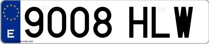 Ejemplo de matrícula española 9008 HLW