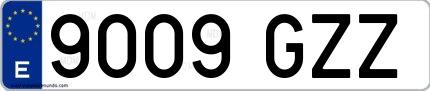 Ejemplo de matrícula española 9009 GZZ